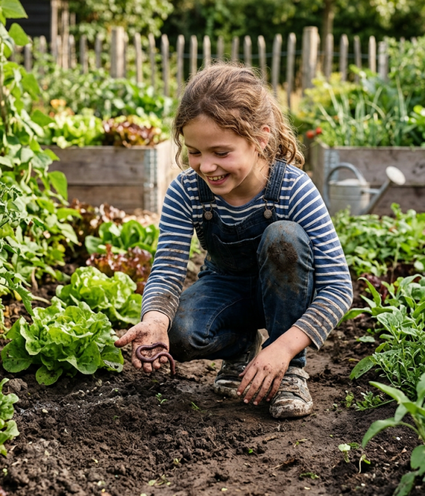 meisje-in-de-moestuin